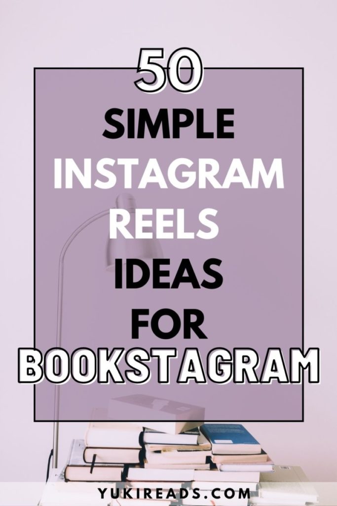 Lamp and a stack of books on a purple background showing Bookstagram ideas.