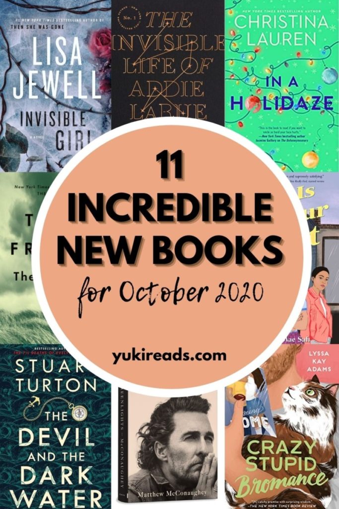 11 new October 2020 book releases pin with different genre book covers